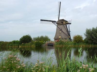 Landschap in natuurgebied Boezems Kinderdijk